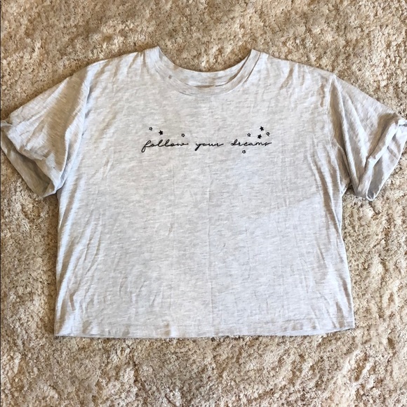 Topshop Tops - Topshop “follow your dreams” cropped t-shirt